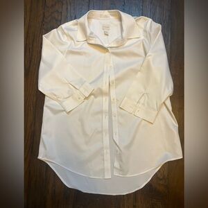 Chico's Classic White Collared Shirt 3/4 sleeves